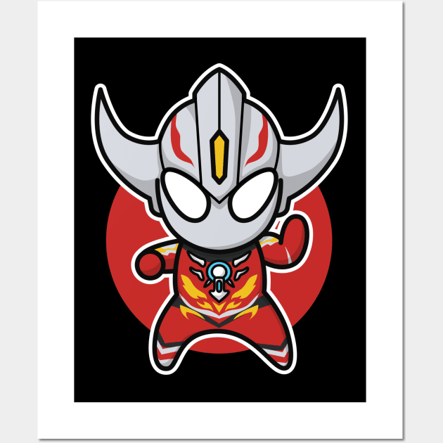 Ultraman Orb Burnmite Chibi Style Kawaii Wall Art by The Toku Verse